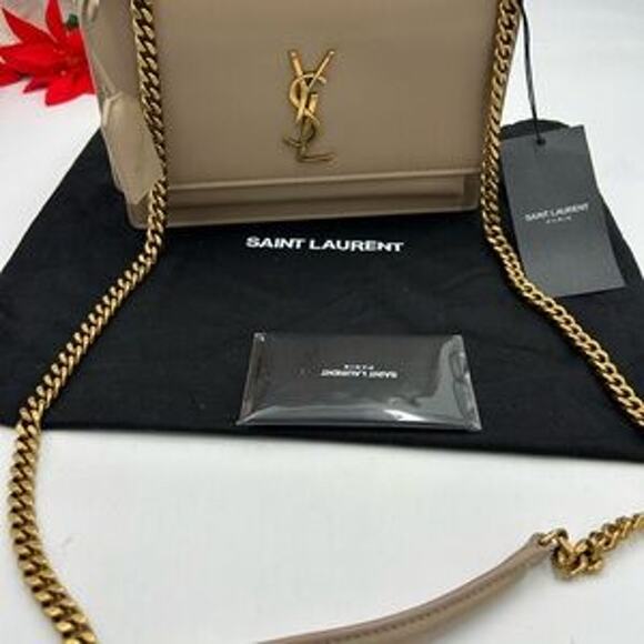 Women's Saint Laurent YSL Sunset medium Leather shoulder Bag made in Italy - Picture 12 of 14